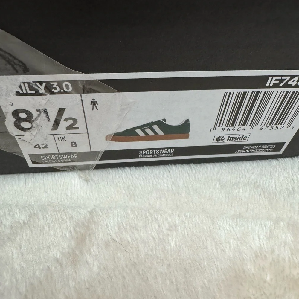 Adidas Forest Green with White Daily 3.0 Shoes Mens 10 Womens 11